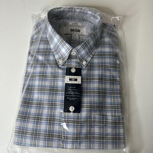 NWT Joseph Abboud Blue Gray Black Plaid Button Down Long Sleeve Shirt Medium